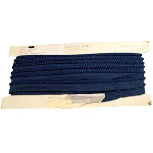 Samuel & Sons 9 Yards 1/4" Annecy Cord W/ Tape 194 Navy Twist Passementerie Trim